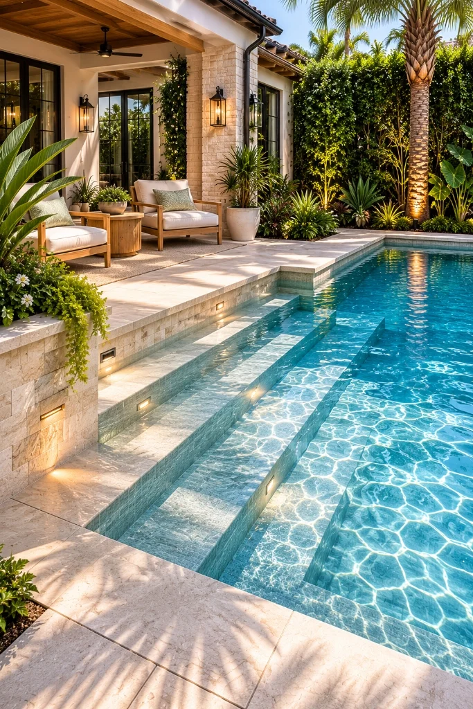 Stainless steel pool steps handrails